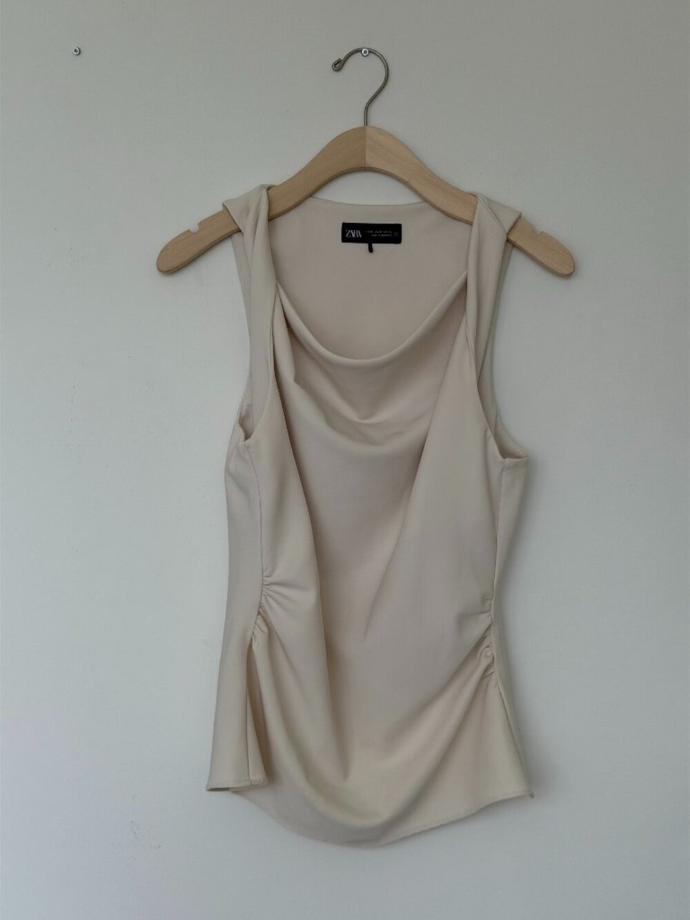 Zara Twisted Sleeveless Top - Cream - Size M